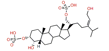 (24E)-24-Ethyl-5b-cholest-24(28)-en-3a,4a,21,29-tetrol 3,21-disulfate